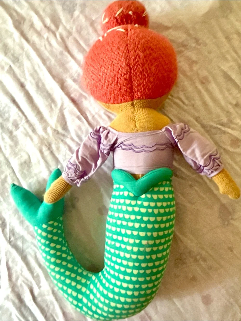 Soft, Plush Mermaid Doll with beautiful detailed stitching